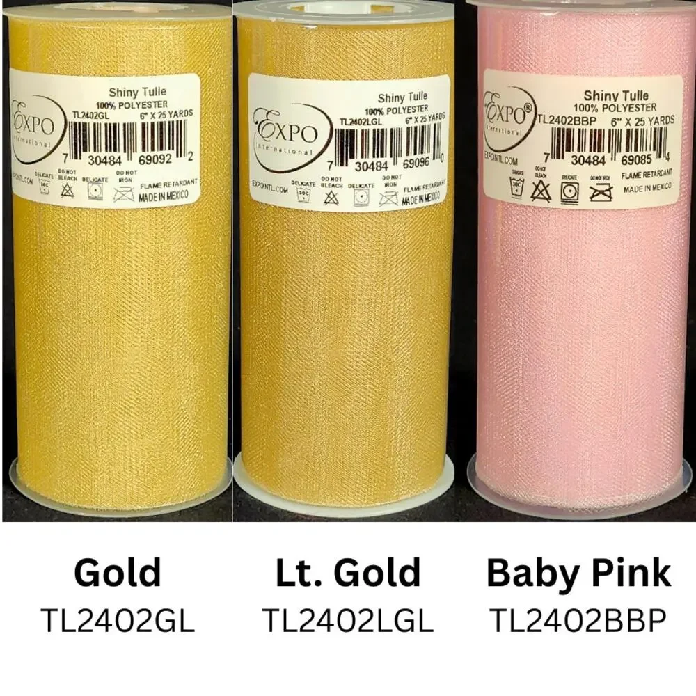 EXPO Shiny Tulle Rolls • YOU PICK 3 • Craft/Sewing/Wedding Decor